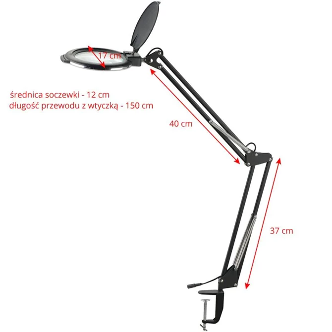 Moonlight 8012/5 LED lupa za stolnu ploču, crna