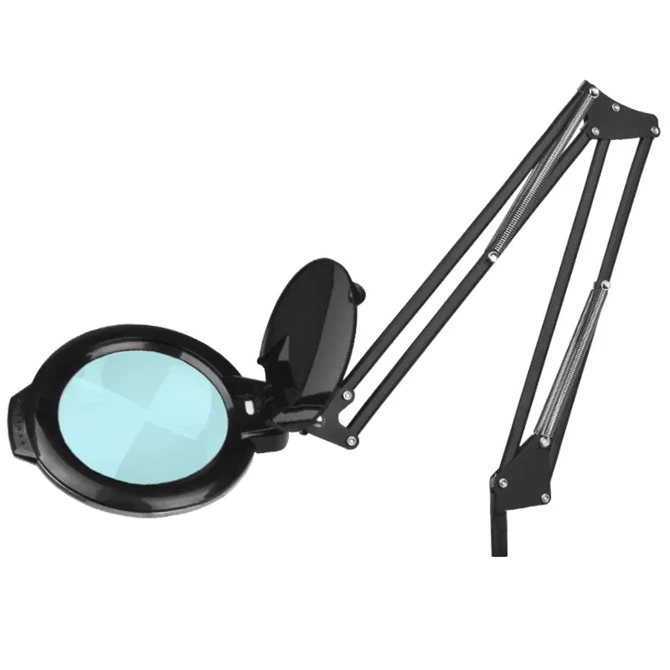 Moonlight 8012/5" crna led svjetiljka s povećalom i bazom