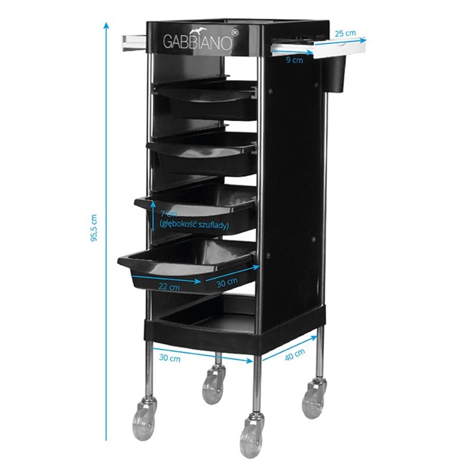 frizerska kolica FX11-F, crna