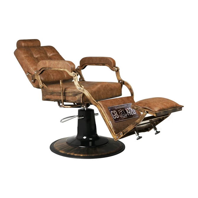 Brijačka stolica Boss Old Leather, svijetlo smeđa
