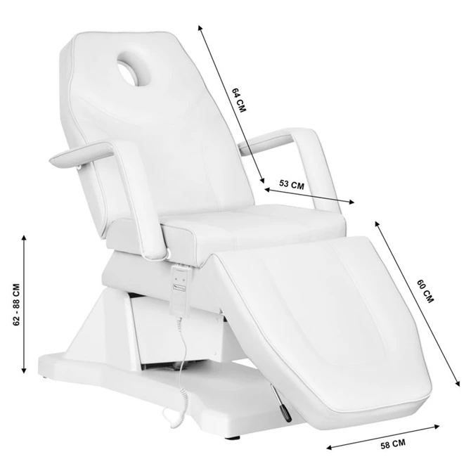 Sillon Električna kozmetička stolica Soft, 1 motor, bijela