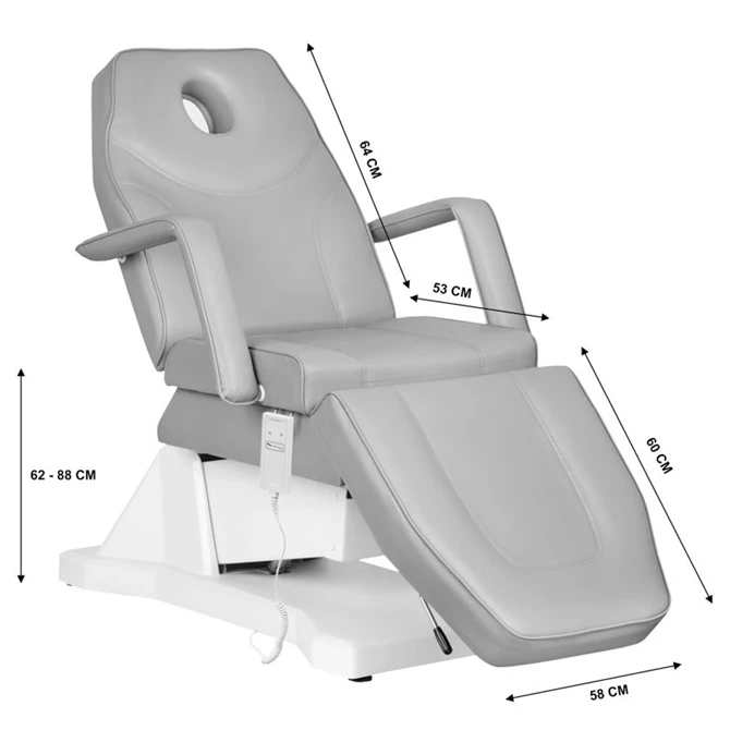Sillon Električna kozmetička stolica Soft, 1 motor, siva