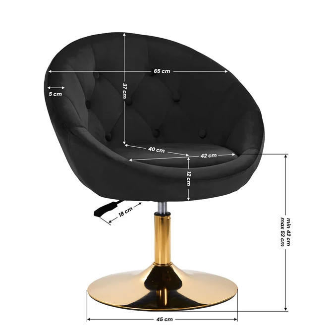 Okretna stolica QS-BL12G, crna