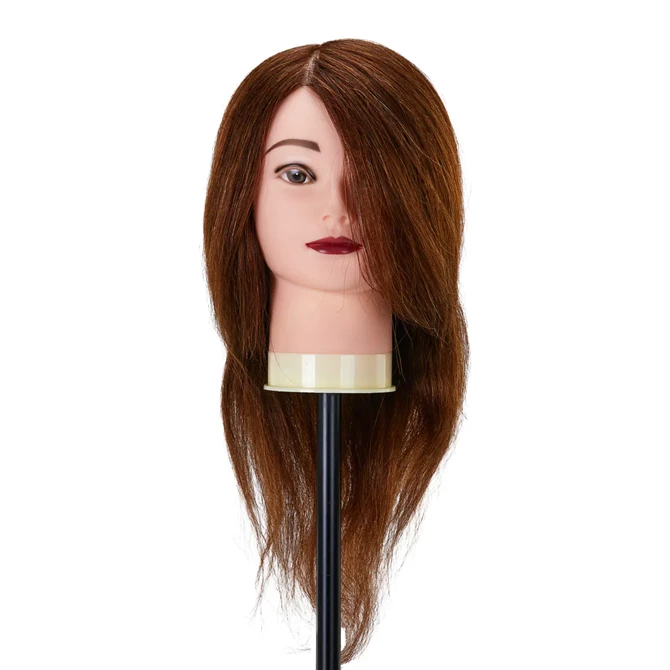 Frizerska trening lutka, prirodna kosa, boja 4#, duljina 40 cm