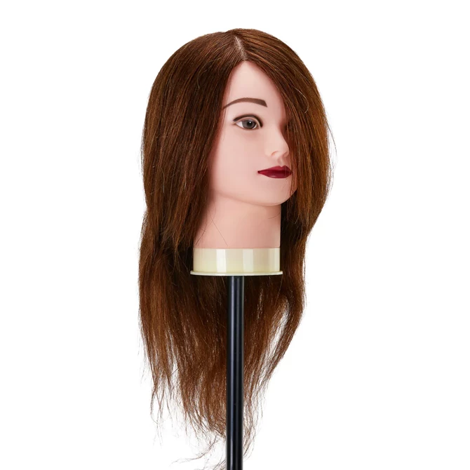 Frizerska trening lutka, prirodna kosa, boja 4#, duljina 40 cm