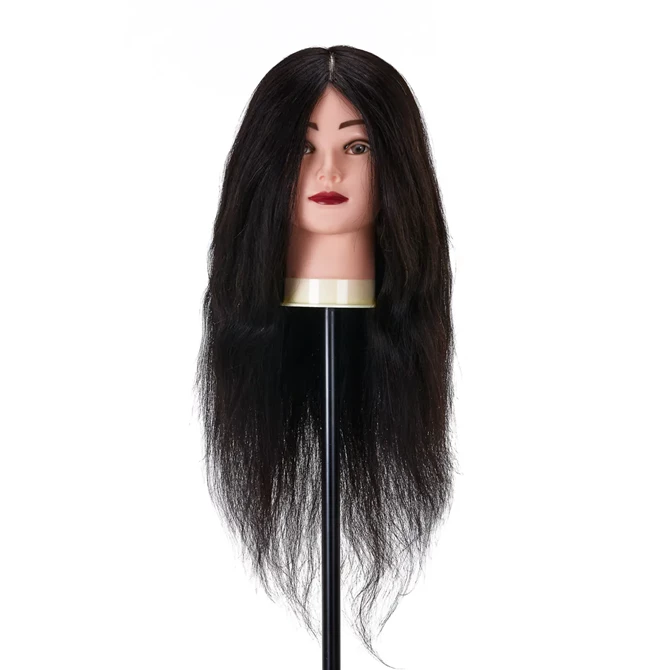 Frizerska trening lutka, prirodna kosa, boja 1#, duljina 20"