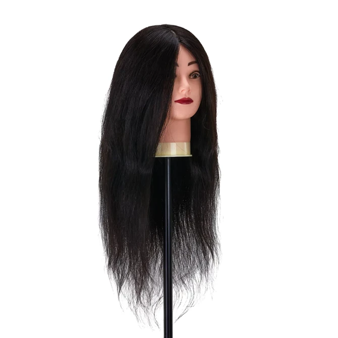 Frizerska trening lutka, prirodna kosa, boja 1#, duljina 20"