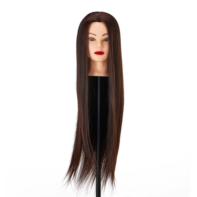 Frizerska trening lutka, sintetička kosa, boja 4#, duljina 24"