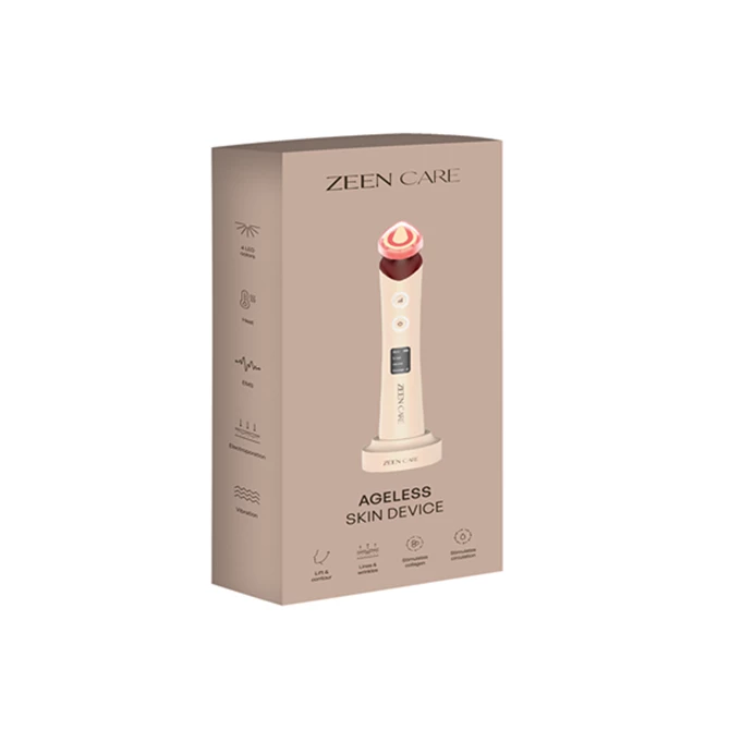 Višenamjenski uređaj za njegu lica Ageless, elektroporacija, EMS, LED terapija, toplina