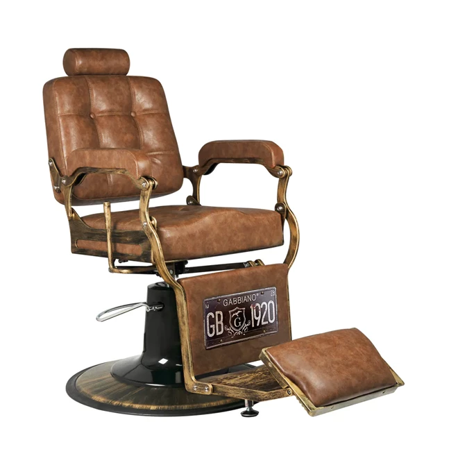 Brijačka stolica Boss Old Leather, svijetlo smeđa