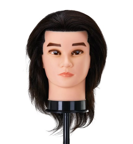 Frizerska trening lutka, prirodna kosa, boja 1#, duljina 8"