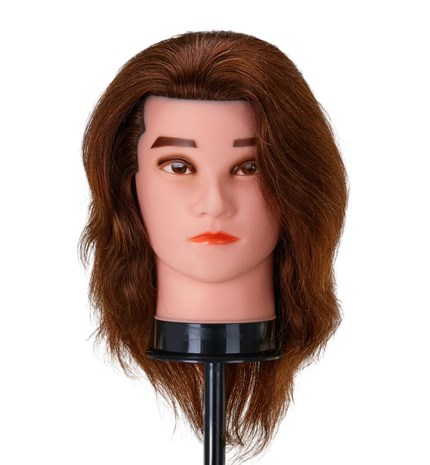 Frizerska trening lutka, prirodna kosa, boja 4#, duljina 8"