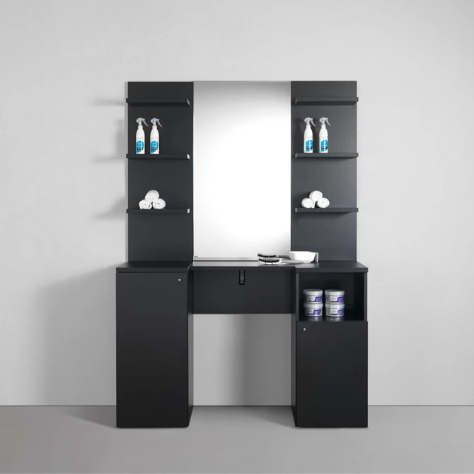 Frizerska radna jedinica SALON STATION BRIDGE, crna