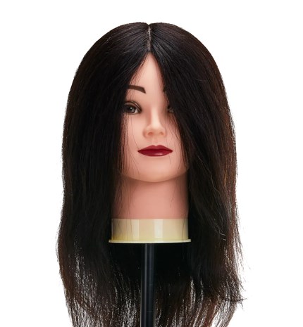 Frizerska trening lutka, prirodna kosa, boja 1#, duljina 40 cm