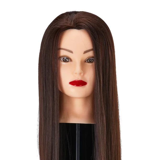 Frizerska trening lutka, sintetička kosa, boja 4#, duljina 24"