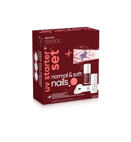 Striplac Uv Starter Set Normal & Soft Nails X-Mas Edition - početni set s lampom